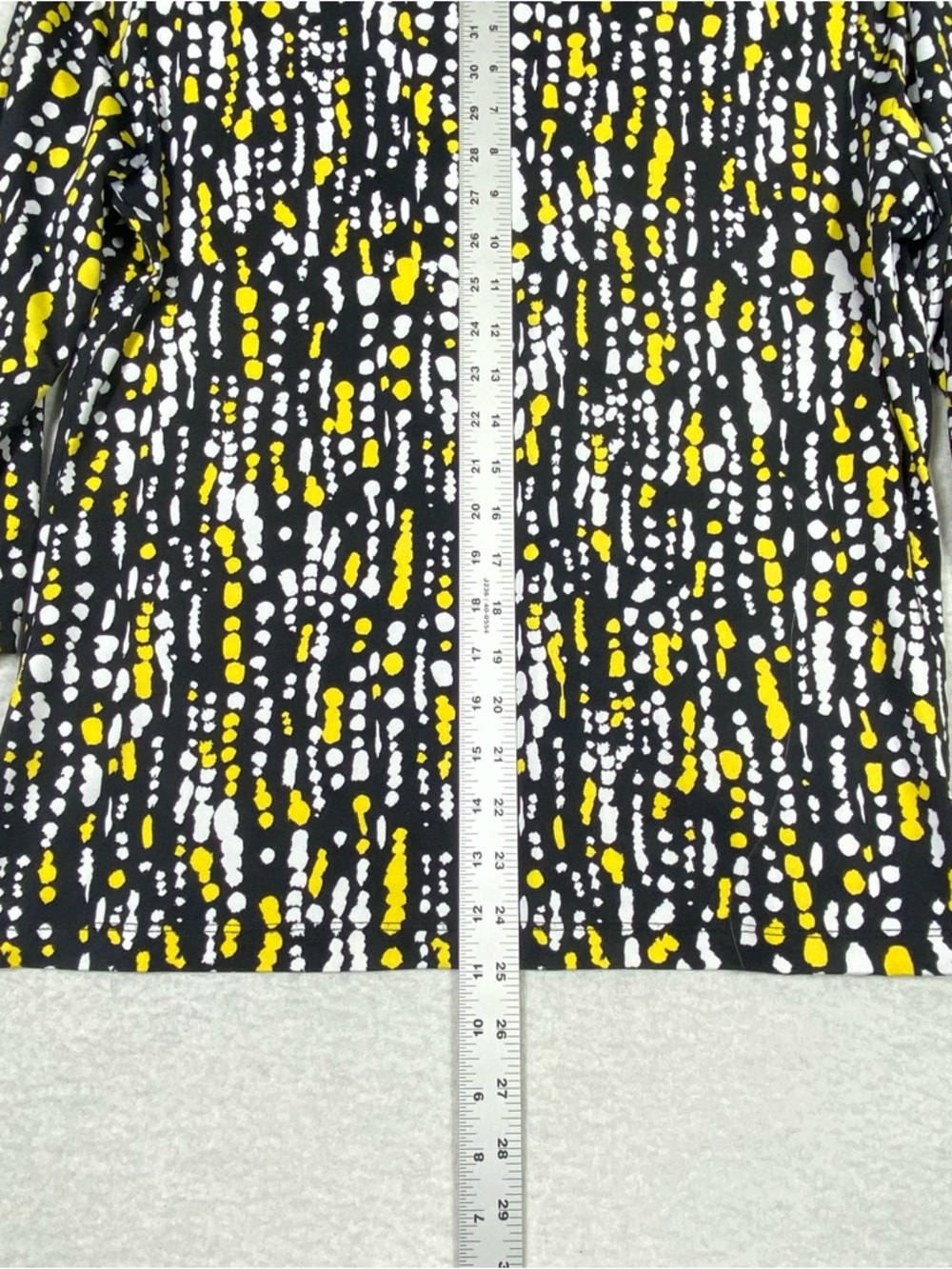 Laura Ashley Dot Pattern Blouse Women XL Yellow Black V-Neck Empire Waist Career - Picture 11 of 11